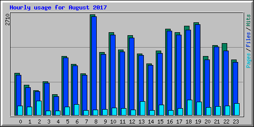 Hourly usage for August 2017