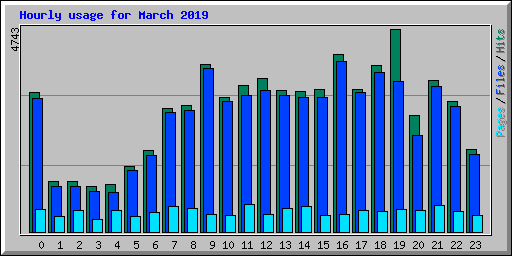 Hourly usage for March 2019
