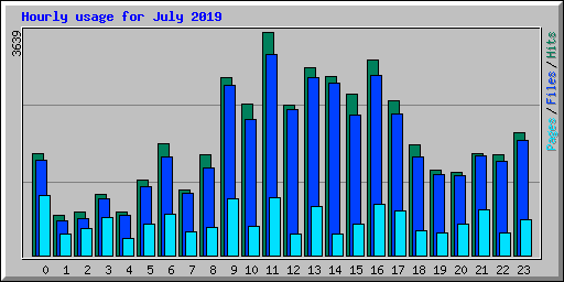 Hourly usage for July 2019