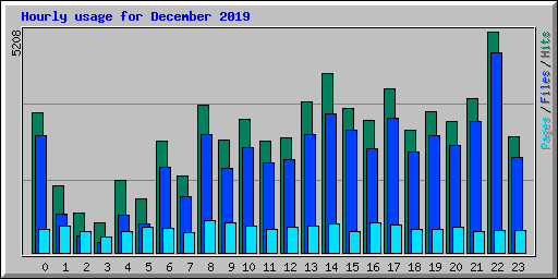 Hourly usage for December 2019