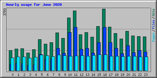 Hourly usage for June 2020