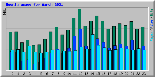 Hourly usage for March 2021