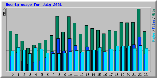 Hourly usage for July 2021