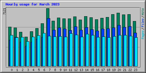 Hourly usage for March 2023